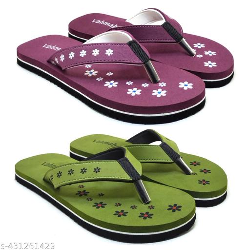 Women's flat Printed Slipper Flipflop/Daily Flipflops/Slipper For Girl( Combo Pack Of 2)
