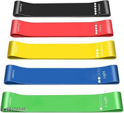 Resistance Stretch Loop Fitness Workout Bands for Exercise Working Out Physical Therapy, 5 Set of Different Resistance Levels Elastic Bands with Carry Bag and Instruction Guide