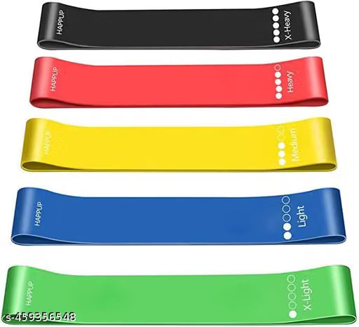 Resistance Stretch Loop Fitness Workout Bands for Exercise Working Out Physical Therapy, 5 Set of Different Resistance Levels Elastic Bands with Carry Bag and Instruction Guide