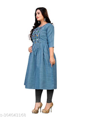 Maternity feeding cotton anarkali Embroidered kurta