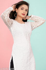 Designer Rassal Net Fabric Kurtis For Woman