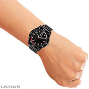 Black Stainless Steel Chain Analog Watch - For Men