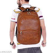 WESTOR-Latest Leather Fashionate Black School Bags Laptop Backpack Waterproof PU Leather Backpacks for Men Women Boys & Girls Backpack
