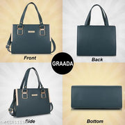 GRAADA Latest Trendy Branded Blue Handbag Synthetic Leather Women's Satchel Bag | Ladies Purse Handbag | Women bags