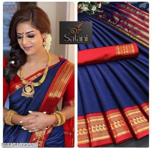 Plain cotton silk saree