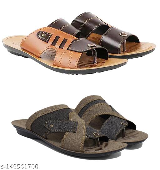 Nobelite Combo Pack of 2 Slippers, Ethnic Chappal,Sandal, Comfortable Sandal, Kohlapuri for Men.
