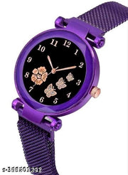 Diamond Dial with Latest Generation Black Magnet Belt Watch for Women