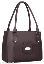 Luxury Leather Large Capacity Bag for Women – Stylish PU Leather Satchel Handbag with Multiple Pockets Perfect Travel Bag for Women and Girls TOTE BROWN