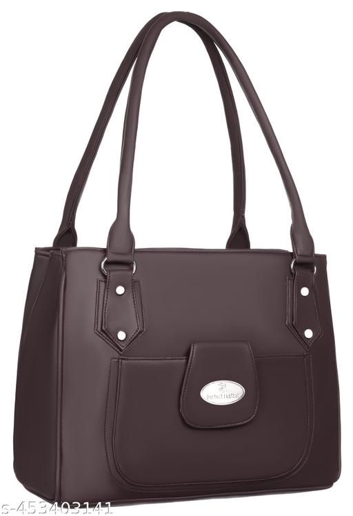 Luxury Leather Large Capacity Bag for Women – Stylish PU Leather Satchel Handbag with Multiple Pockets Perfect Travel Bag for Women and Girls TOTE BROWN