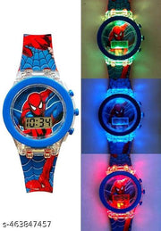 Unisex Spiderman Multicolored Digital Glowing Light Wrist Watch For Boys And Girls (Best Return Gift)