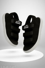 Boys Black Velcro Sandal with Soft EVA Sole & Cushioned Footbed | Lightweight Daily Wear School & Outdoor Sandals