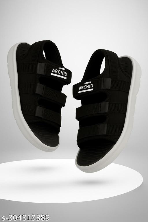 Boys Black Velcro Sandal with Soft EVA Sole & Cushioned Footbed | Lightweight Daily Wear School & Outdoor Sandals