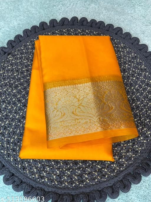 Beautiful Plane Organza Saree (Gala)