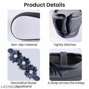 SYGA Baby 3 Flower pattern Hairband & Shoes Set Soft, Comfortable Fit for Ages 0-1 Years | Ideal for Newborns & Toddlers(Black)