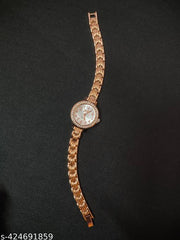 SJE Premium mini Analog watch for ladies stone design rose gold