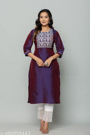 PURPLE KURTA  EMBROIDERY