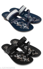 D PIX Latest Collection, Comfortable & Fashionable fancy chappal for Women's and Girl's PACK OF 2