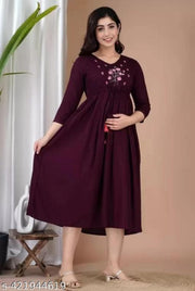 R.K. CREATIONS embroidery Feeding Maternity Kurti Both Side Zip Anarkali Kurta & Kurtis Zipper dress Beautiful Embroidery