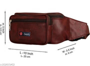 Swanky Leather Waist Pack Travel bag for Money|Belt| Cards| Mobile|Documents|Kit Books And Bills Dairy Pouch Cross Side Bags for men Women. With Belt Stylish Waist Small Luggage Accessories bags With Trust Unisex PU Waist Pack bag with Belt for travel
