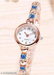 new fashionable white diamond chronograph design silver dial watch for womens Analog Watch - For Girls