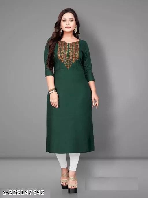 rayon kurti embroidered