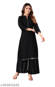 ATTRACTIVE WOMEN MIRROR WORK KURTA SET