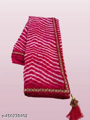 Georgette lehriya  60gms saree with lace and blouse