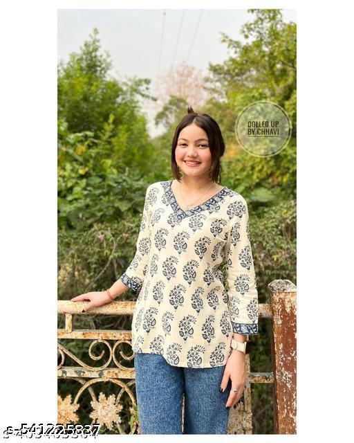 Whomen Trnding Royan printed short Kurta