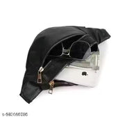 Trendy Crossbody Sling Bag PU Leather Waist Chest Bag with Zipper