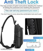 Waterproof Polyester Slim Unisex Crossbody Sling Bag Chest Backpack Men's Shoulder Bag, Leisure Travel Handbag, Hard Shell Anti-Theft Chest Bag