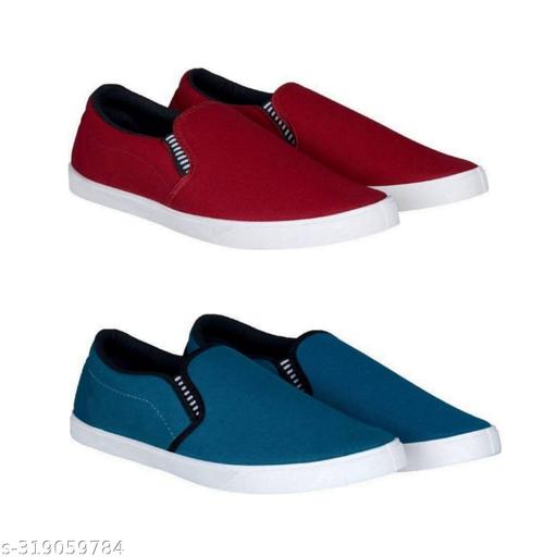 Pack of 2-2s combo shoes for men| black red-blue black- t blue combo shoes in color| comfortable and walking shoes for men