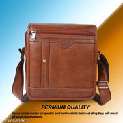 Premium flyboy Embossed Logo Men Leather Sling Shoulder Bag .