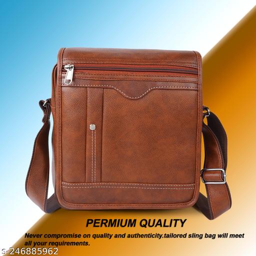 Premium flyboy Embossed Logo Men Leather Sling Shoulder Bag .