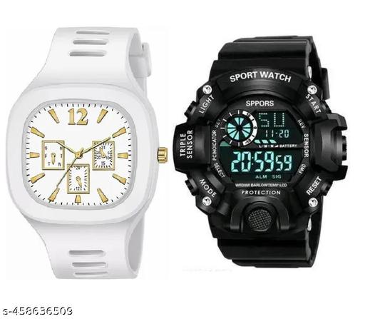 Two-watch pack of water-resistant combo watches
