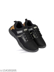 Men's Black & White Mesh Outdoor Casual Shoes