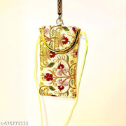 Women Clutch Silk Saree Mobile Pouch Waist Clip Ladies Phone Purse for Gift Mobile Bag / Mobile Hanging pouch / Potli Bag Sling bag