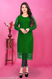 Women Net Slub Straight Kurti Women || Net Slub Kurta Set for Women || Casual Kurta Set || Occasional || Festival || Indian Straight Kurti