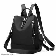 Women's Classic Backpack For College Office Travelling Trending Bag( Black )
