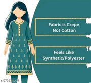 Polyster/crepe | Straight kurti For Woman Plain Crepe Kurti For Woman Stiched Crepe Kurti For Woman