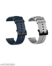 Menaso Soft 22mm Smart Watch Strap, Of Quick Release Watch Strap with Fiber Buckle 22 mm Silicone Watch Strap (blue.grey)