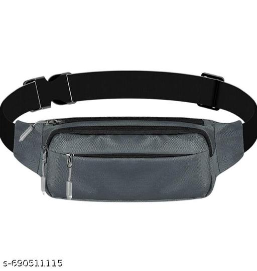 Unisex Crossbody Waist Bag, Multi-Pocket Lightweight, Durable Compact Fanny Pack (Grey)