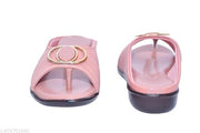 Glow walk Flat Sandals Peach Slipper for Women , Women's Fashion Sandal Leather, Comfortable & Stylish Wedges for Casual & Formal Occasions, Comfortable Lycra Slippers For Women, Flats for Women Stylish Latest Girls Sandals