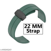 22MM SiliconeStrap with Folding Magnetic Lock Compatible with Watch 3 45mm/ Watch 46mm/Gear S3 Classic/Frontier Compatible All 22MM Watches(Only Strap)