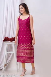 New Trendy Diwali Festive Special Sleeveless Strip Kurti/Kurtis