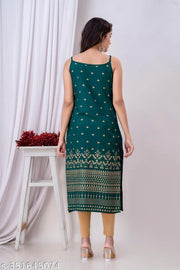 New Trendy Diwali Festive Special Sleeveless Strip Kurti/Kurtis