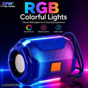 DPM Wireless Bluetooth Speaker with RGB LED Lights, High Bass Audio, 5W Powerful Sound, USB TF Card Playback, FM Mode, Portable Design
