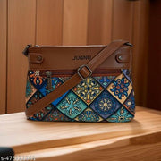JUGNU-blue Sling bag for women Hancraft   Prited Bag