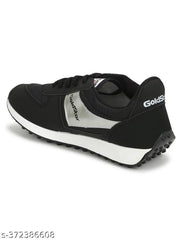 Stylish Black Synthetic Solid Walking Shoes For Men