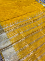 Beautiful Plane Organza Saree (Gala)