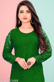 Designer Rassal Net Fabric Kurtis For Woman